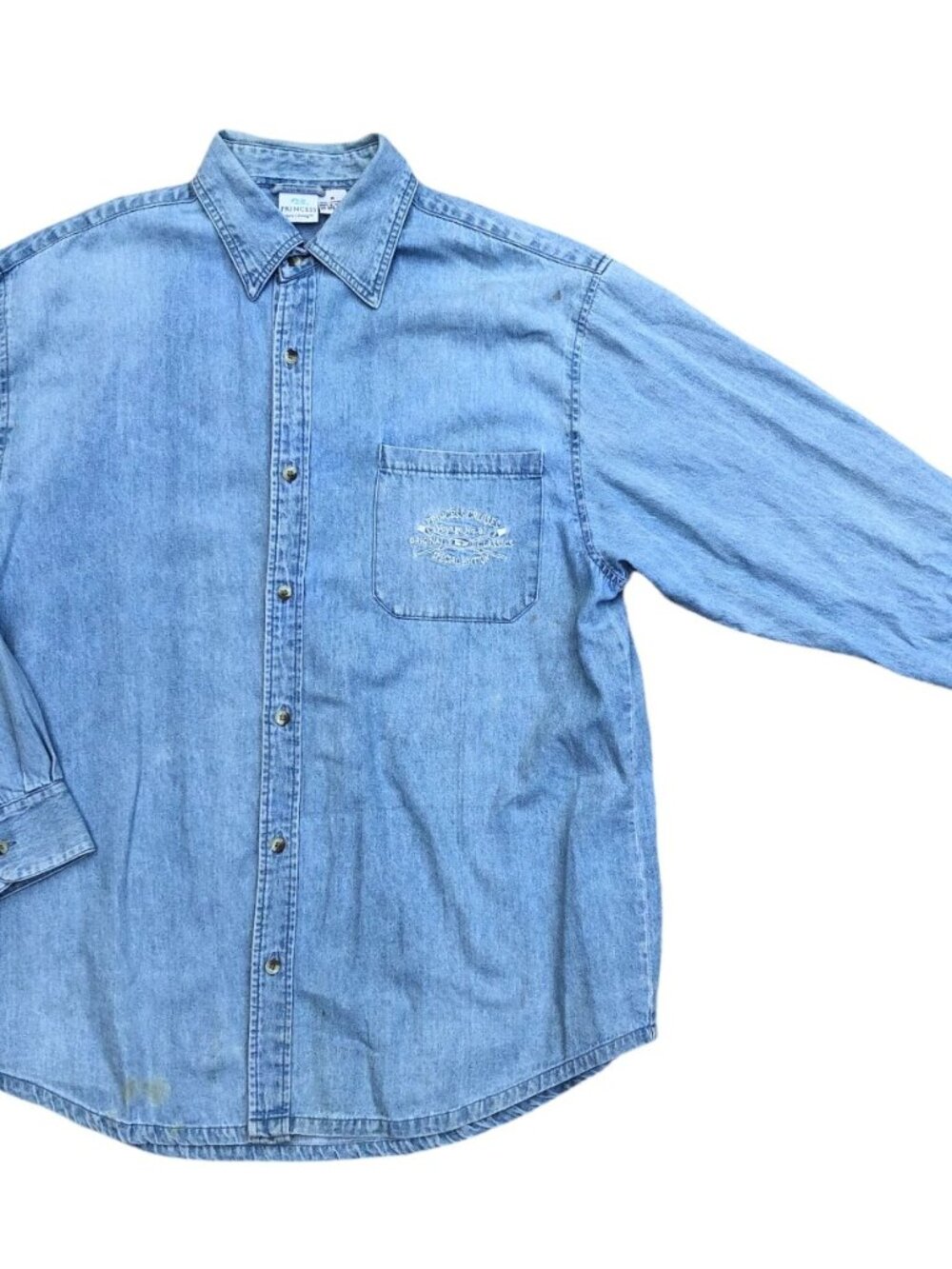 PRINCESS CRUISES Vintage 80s 90s Denim Shirt Men's M Special Edition Jean Retro